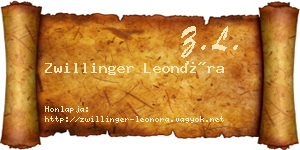 Zwillinger Leonóra névjegykártya
